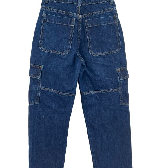 Dissh Bronx Indigo Mid Rise Cargo Jeans in Indigo Blue Size US 2 - Picture 11 of 16